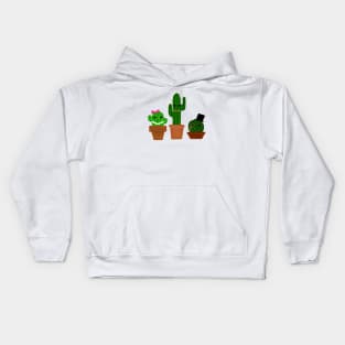 3 Fancy Kawaii Cactuses Kids Hoodie